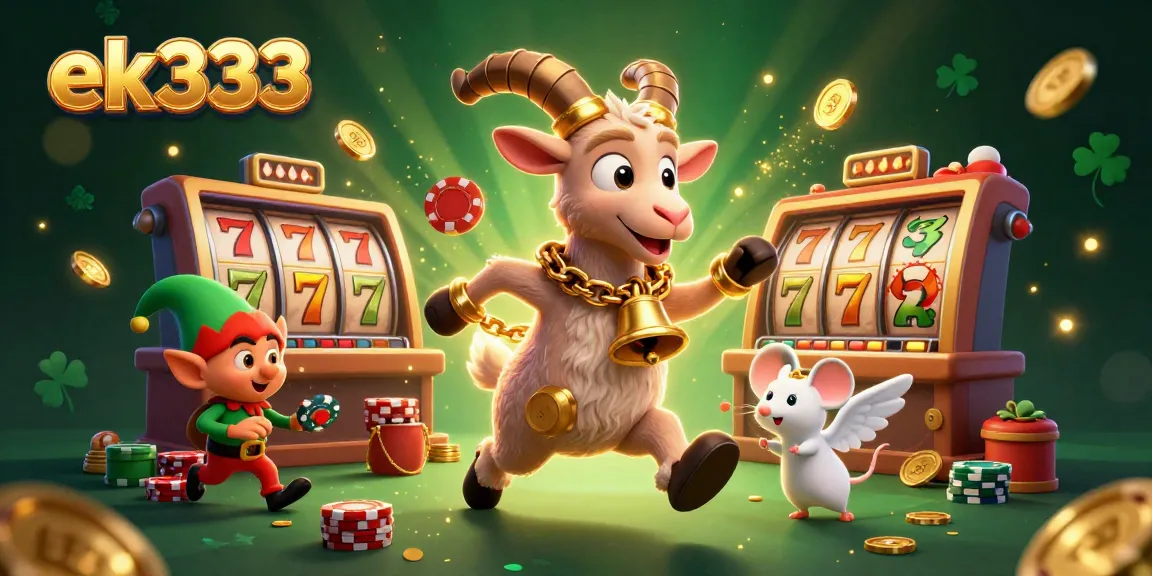 Experience excitement with ek333, featuring a playful Krampus running a festive casino.