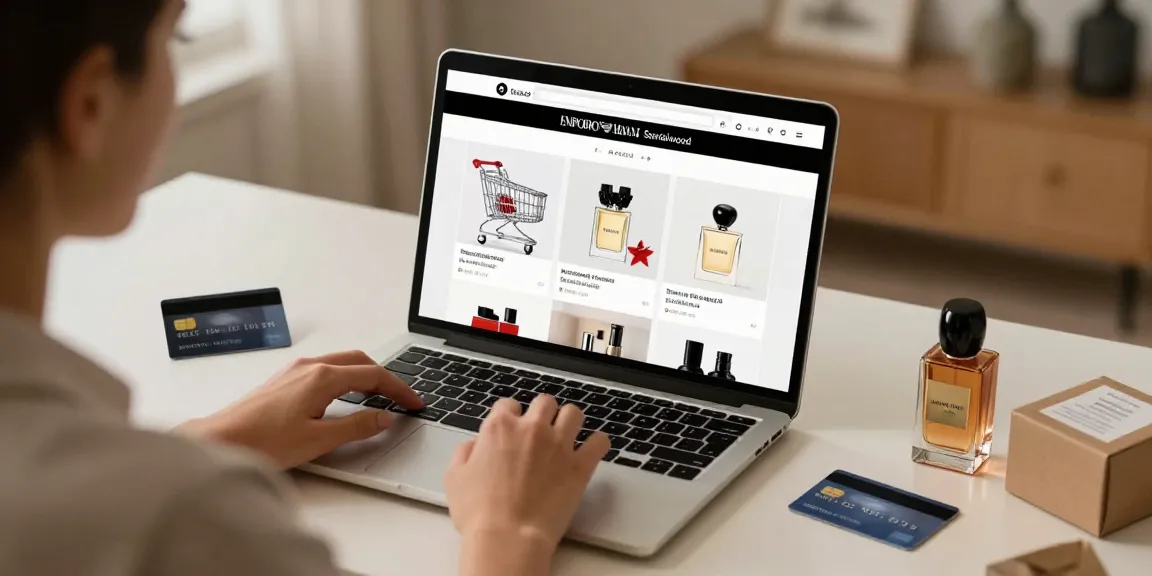 Emporio Armani Sandalwood samples showcased in an engaging online shopping experience