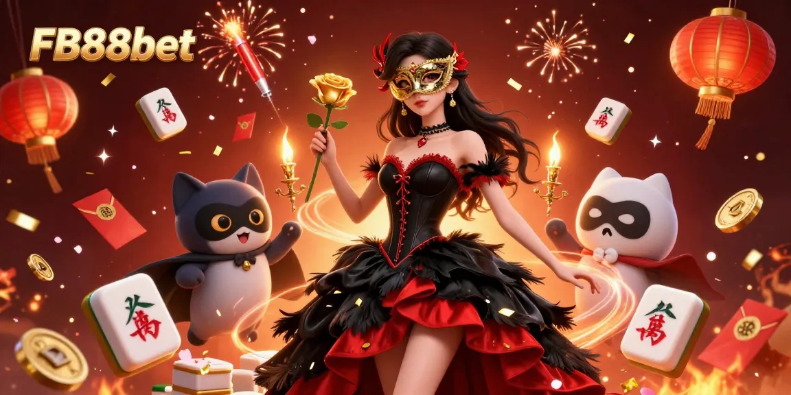 Engage with thrilling gaming elements at FB88bet featuring a glamorous lady, neon effects, and vibrant casino decor.