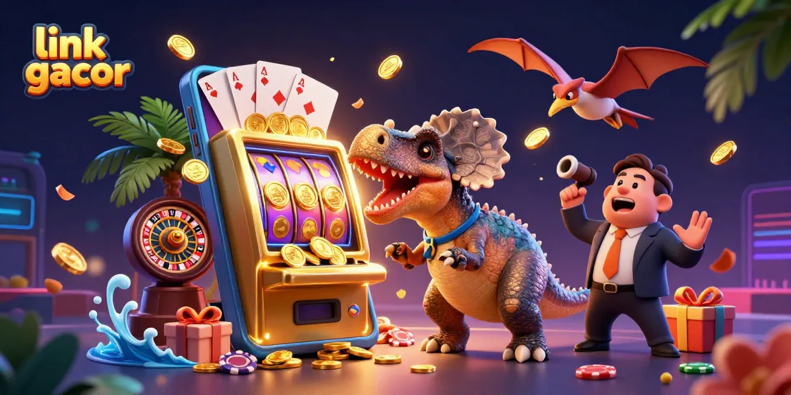 Catch winning moments with link gacor in this vibrant casino scene featuring animated characters.