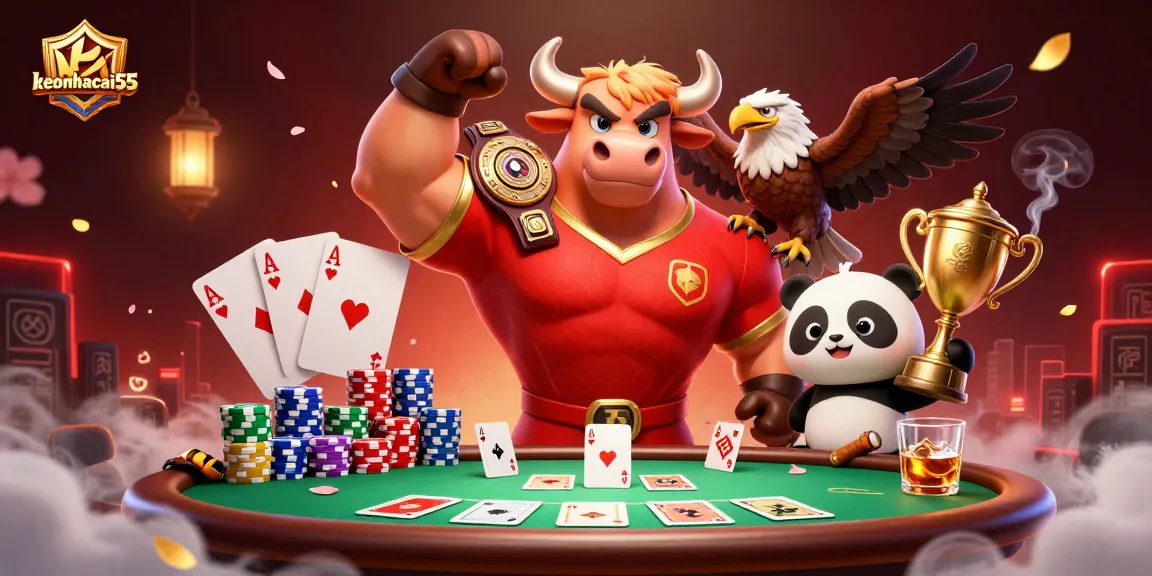 Engage in thrilling gaming moments with keonhacai55 at a vibrant online poker scene.