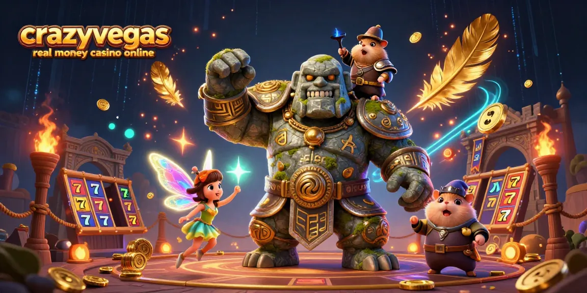 Engage with crazyvegas real money casino online in a vibrant, magical 3D casino scene.